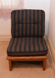 Vintage Japanese Wood Chair with Cushions (needs new straps)