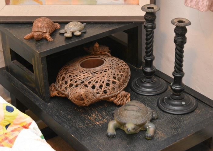 Turtle Figurines, Candlesticks