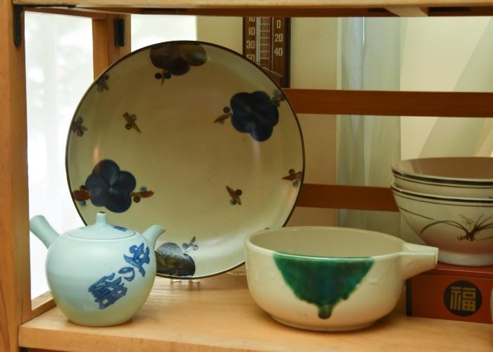 Japanese Dinner Plate, Teapot, Soup Bowl