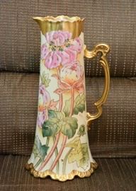 Antique Hand Painted Limoges Pitcher (France)