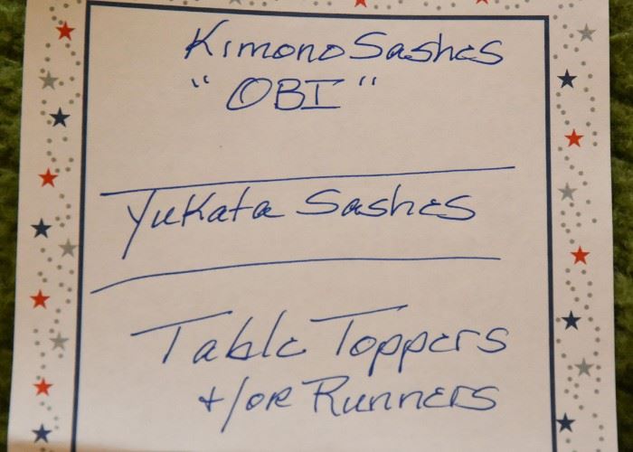 Japanese Linens - Kimono Sashes (Obi), Yukata Sashes, Table Toppers & Runners