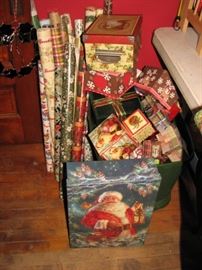 Holiday wrapping paper & boxes