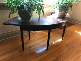 Vintage Antique half moon coffee table; unusual