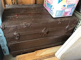 Vintage wooden steamer trunk