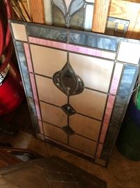 Vintage leaded glass panels