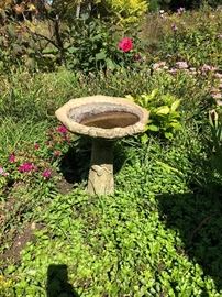 birdbath, cement