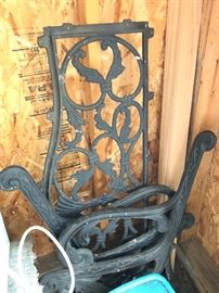 Cast iron back and sides for park bench