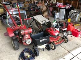 Rototillers, lawn spreader