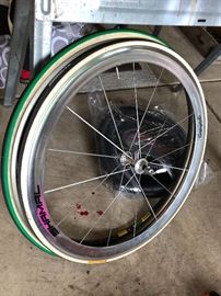Shamal racing rim, tire and spokes