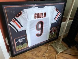 Robbie Gould autographed jersey, framed