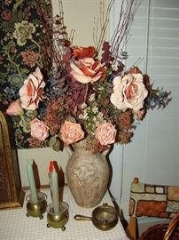 Vase with silk flowers