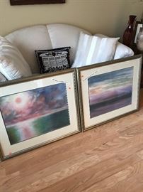 Pair framed prints