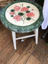 Pretty little flower painted stool