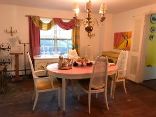Shabby Chic Dining table, chairs, Breakfront, Server