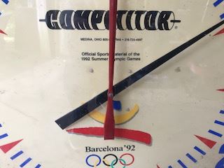 Olympics 1992 Barcelona, close up of official electric timer, large size