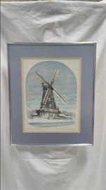 Elk Horn Mill, Winter, print by David D. Delafield https://ctbids.com/#!/description/share/49708