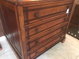 Antique walnut map chest.