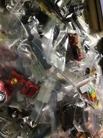 Dozens of old matchbox, hot wheels and other small cars...