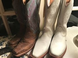 Ladies cowboy boots...also a great ostrich skin accented men’s pair.