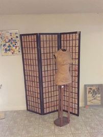 Dress form, Sunday price $17, screen $17, abstract pic $10, Japan pic $32