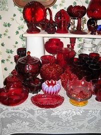 FENTON AND RUBY RED GLASSWARE