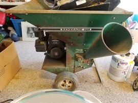 Large working wood chipper