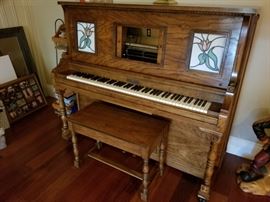 Shafer and Sons Player Piano-like new!  Lots of piano rolls as well