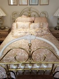 Brass and painted full size bed
