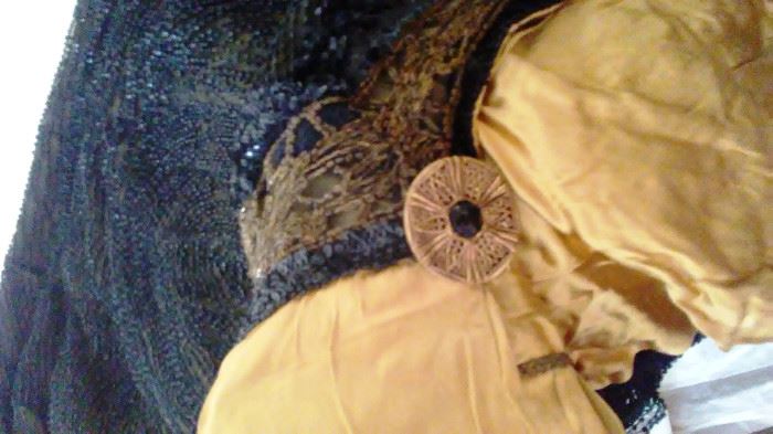 ART DECO FLAPPER BEADED SEQUIN DRESS/CAPE