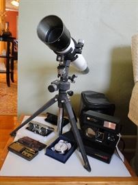 Telescope, Camera, Stop Watch, Binoculars
