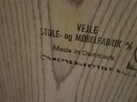 MAKER STAMP ON DINING TABLE