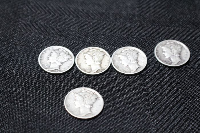 Mercury Dimes and 3 cent nickel