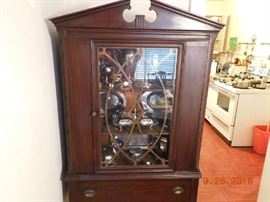 Mahogany china cabinet.