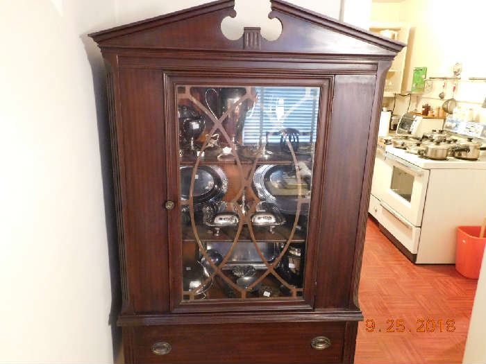 Mahogany china cabinet.