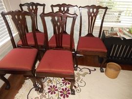 Ball and Claw Foot Chippendale Style Dining Chairs