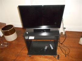 Flat Screen TV and Cart