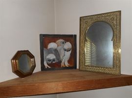 owl Art has been removed from the sale by the family, Sorry for the inconvenience.  Decorative Mirrors still available.