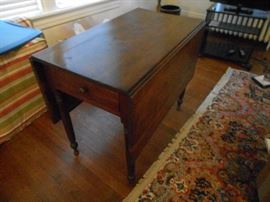 Antique Drop Leaf Table  with One Drawer