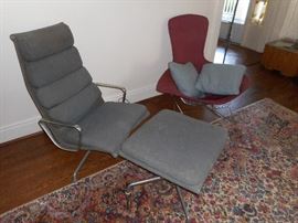 Herman Miller Aluminum Group Pad Lounge Chair and Ottoman