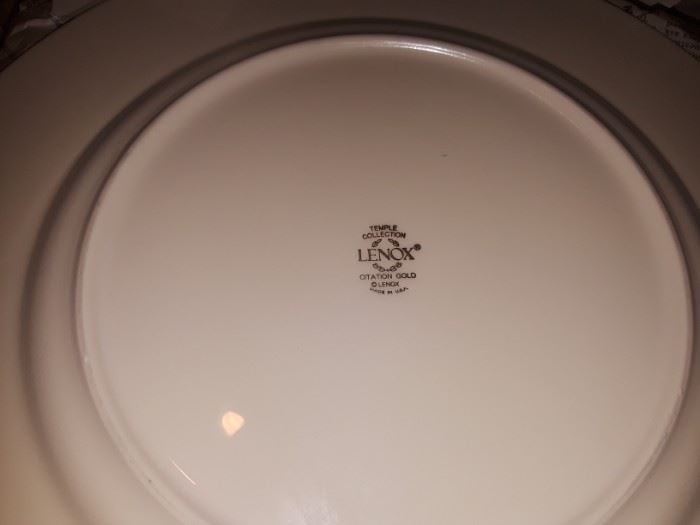 Large Lenox gold rimmed china set as well as other makers.