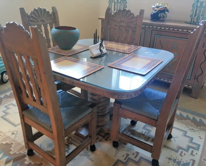 Southwestern dining/game table set