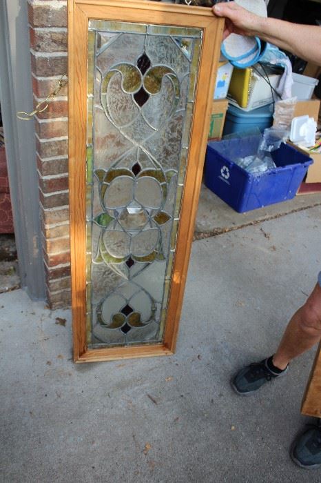 Stain Glass Window with Slag Glass Rim ready to hang
