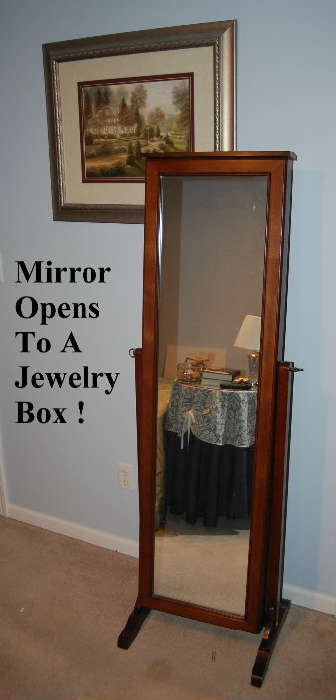 Dressing Mirror opens up to full length jewelry box