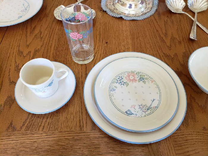 Corelle Dinnerware with matching Glasses