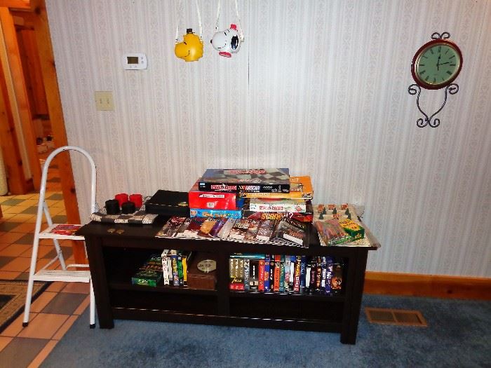 Flat Screen TV Stand, Movies, Board Games