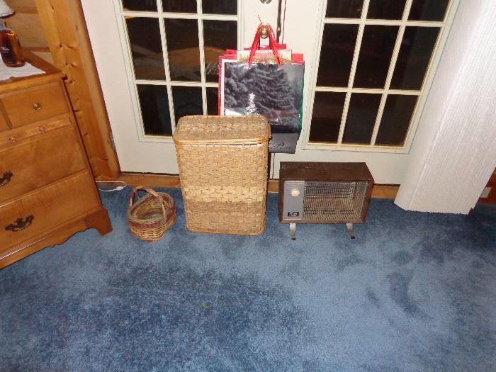 Christmas Bags, Electric Heater, Laundry Hamper