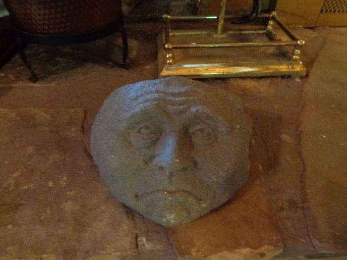stone face candle 