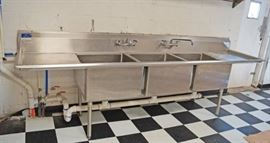 Nice and Big 3 Bowl Stainless Steel Restaurant Sin