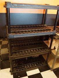 Plastic Shelving Unit Black  4 shelf