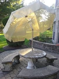 ADJUSTABLE YELLOW OUTDOOR TABLE PATIO SUN UMBRELLA: To be inserted into outdoor patio table. Adjustable, bendable. Table sold separately.
